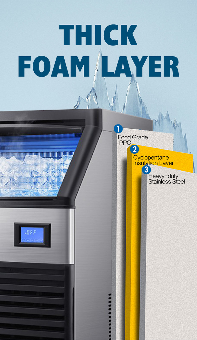 120KG Commercial Nugget Ice Maker Air Cooling High Output R404a Automatic Ice Maker 3