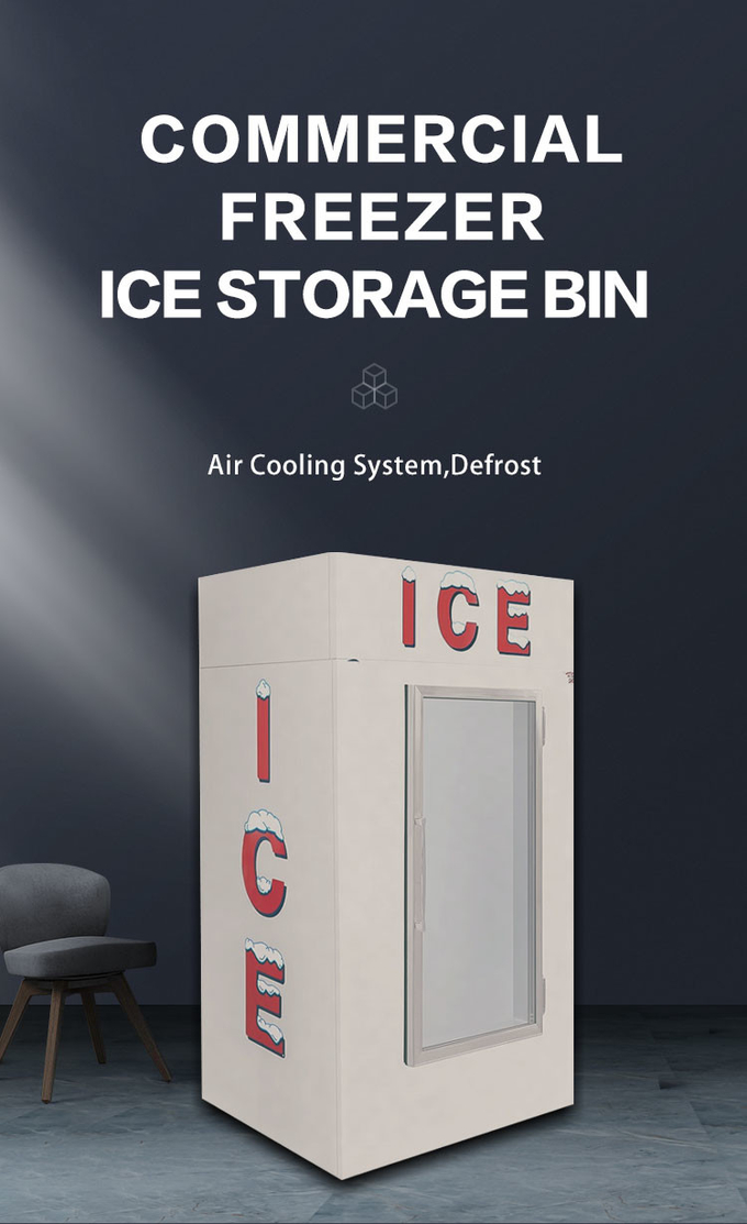 Air Cooling Glass Door Ice Merchandiser Stainless Steel 850l Ice Cream Display Case 0