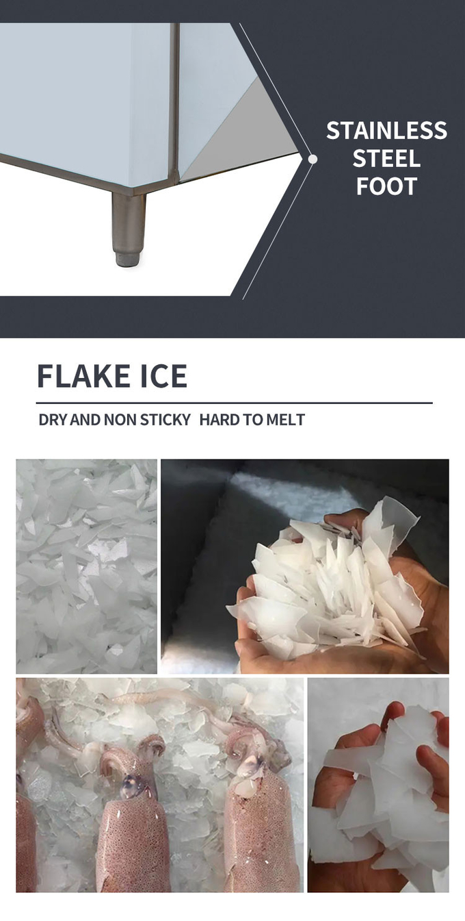 Automatic Flake Ice Machine Commercial 1 Ton/24h Snow Flake Ice Maker For Seafood Fresh Keeping 9
