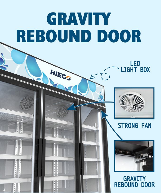 368L Single Glass Door Display Chiller Upright Refrigerated Vertical Freezer 6